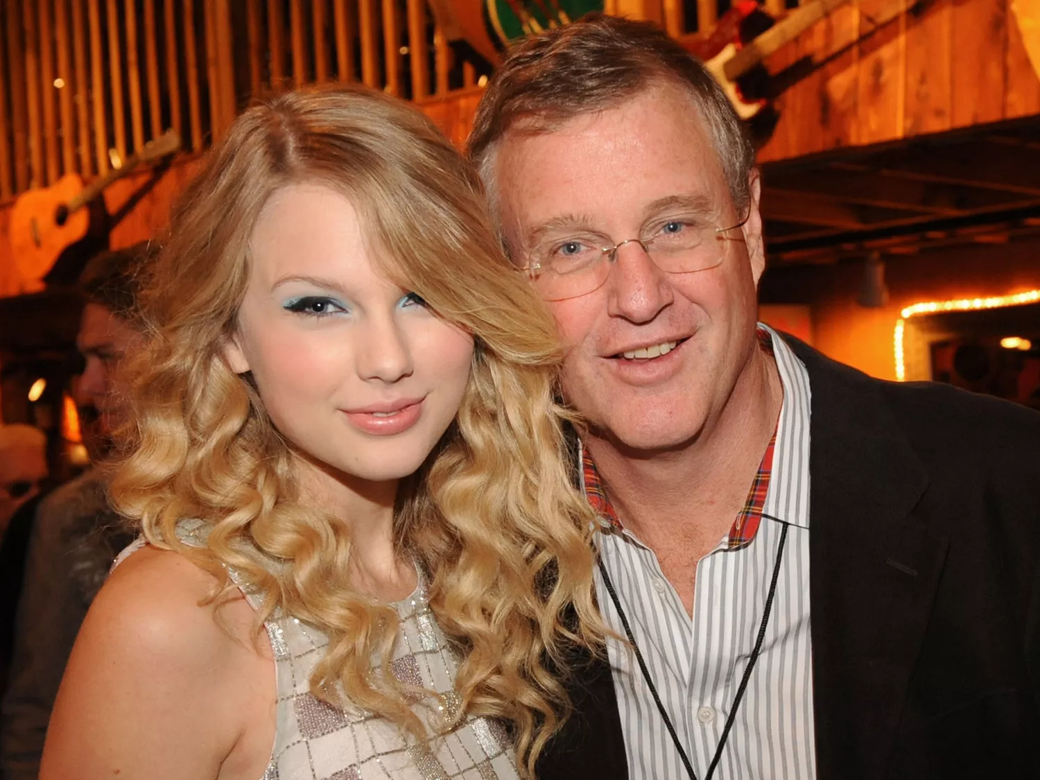 Taylor Swift and her Dad Scott K. Swift at the Taping of CMT "GIANTS" Honoring Alan Jackson at The Ryman Auditorium on October 30, 2008 in Nashville, Tennessee