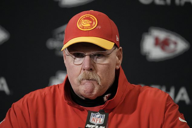 Kansas City Chiefs head coach Andy Reid speaks during a news conference following an NFL football game against the Buffalo Bills Sunday, Dec. 10, 2023, in Kansas City, Mo. The Bills won 20-17 (AP Photo/Charlie Riedel)